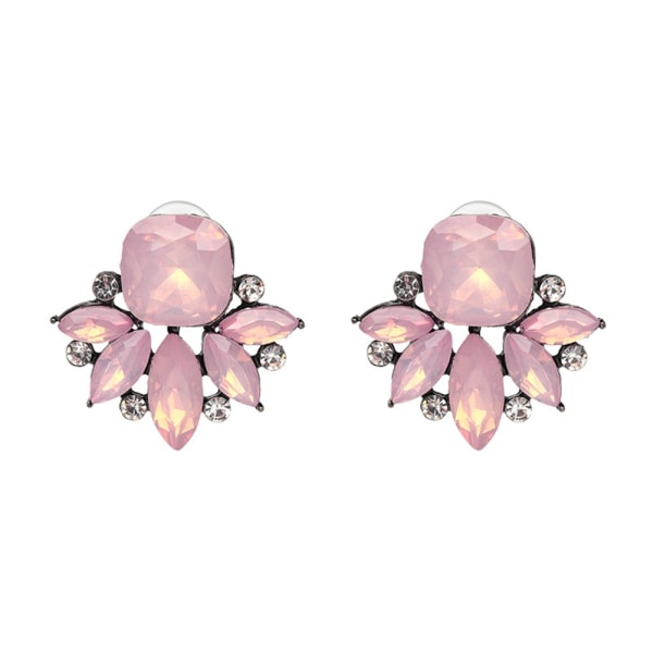 Dame øredobber Zirkonlegering øredråper smykker Tilbehør Øk sjarm (rosa)