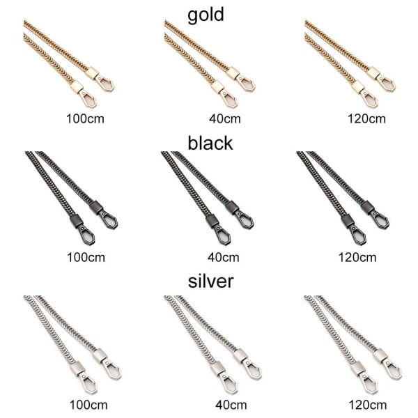 Taskekæder Skuldertaske Remme GULD 120CM 120CM guld 120cm-120cm