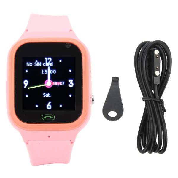 1,44 tommer GPS Smart Watch til børn Vandtæt berøringsskærm 4G Smartwatch med telefonfunktion Vandtæt til drenge piger Pink