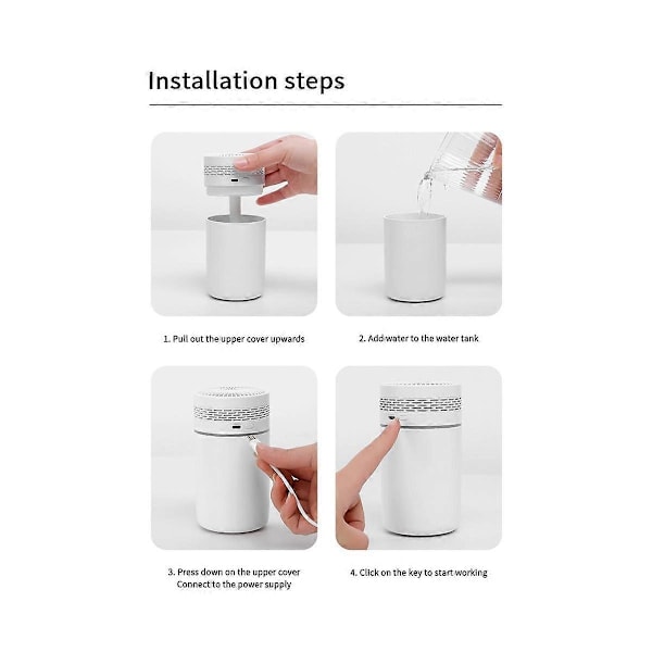 Bærbar 250 ml Luftfukter Aromaterapi Humidificador for Hjem Bil USB Sprøyte med LED Farge Ni.pa