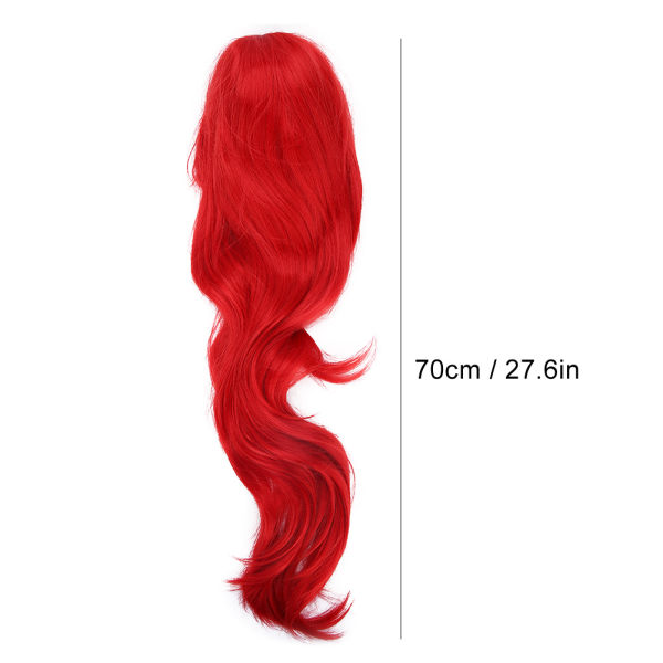 Lange krøllete bølgete parykker kvinner syntetisk hår Parykker med smell til fest Cosplay 70cm Burgunder