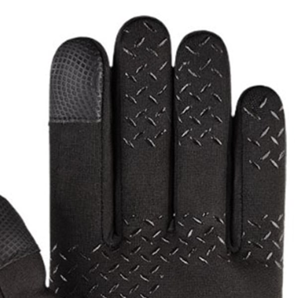 Vinterhandskar för män Pekskärm Vindtäta vattentäta borstade handskar för utomhussportaktiviteter Skidåkning Svart M
