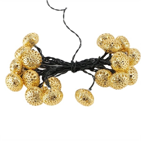 20LED Solcellelampe Globelysstreng Dekorlys for Julefest Gull