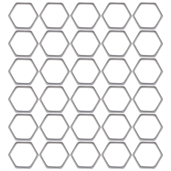 30 stk sekskantformet hul harpiksramme rustfritt stål åpen ramme hule anheng Form for DIYHexagon S