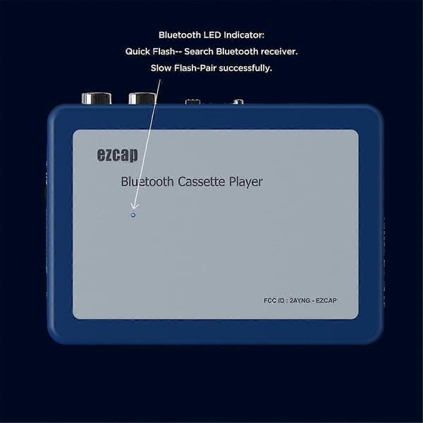 Bærbar Bluetooth Kassetteafspiller Kassette Transmitter Afspiller Båndafspiller Konverter til MP.pa