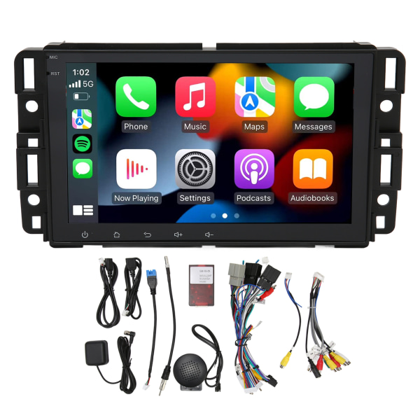 Bilstereo Bluetooth trådløs CarPlay for Android Auto 8in IPS Touchscreen GPS-navigasjon for Android 12