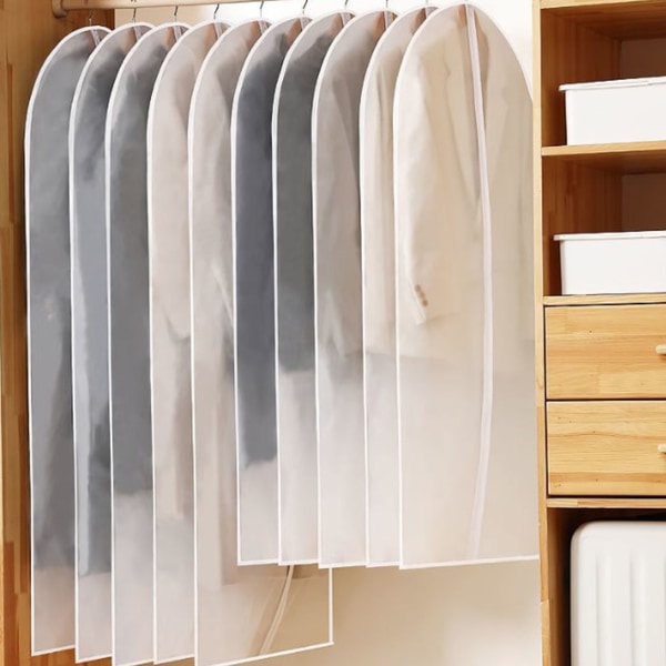 10 stk renseposer store støvtette lette gjennomsiktige klær Støvdeksel for genser dress frakk dunjakke