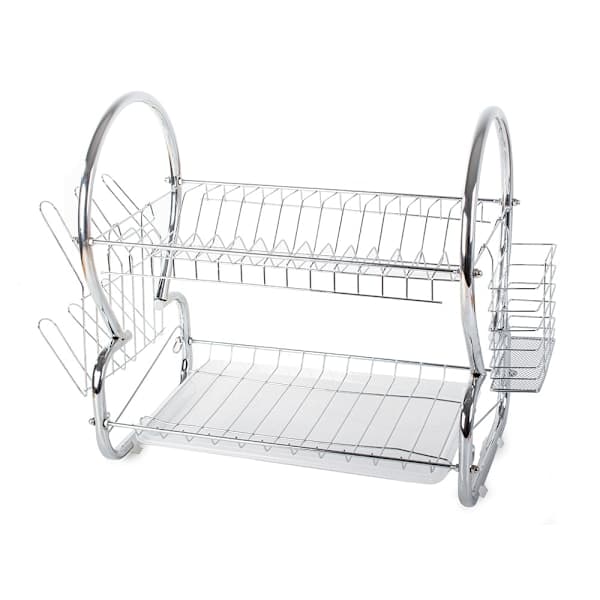 Two-Tier Dish Rack - Dish Drying Rack with Drainboard