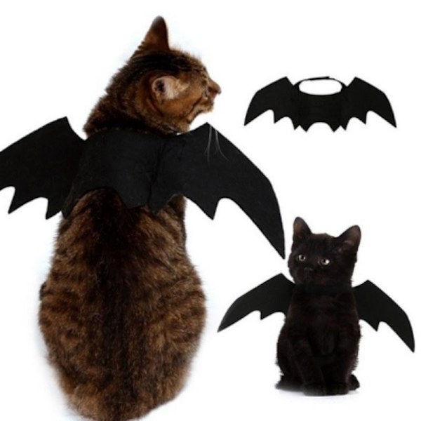 Halloween Cosplay Kostume til Hunde og Katte - Sorte Batvinger Black