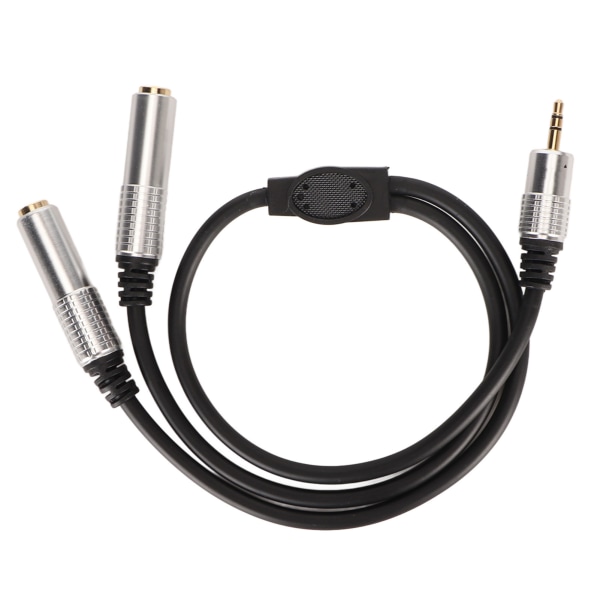 3,5 mm till dubbel 6,35 mm kabel hane till dubbel hona Plug and Play Y splittersladd för mikrofonhögtalare 1,6 fot