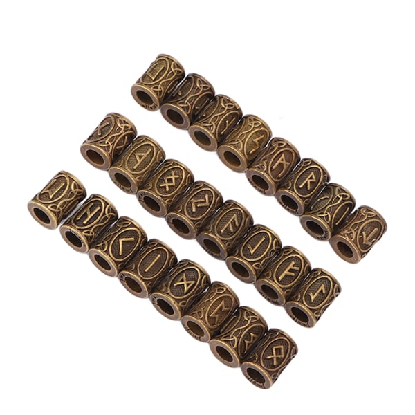 24 STK Hårskægperler Vintage Dreadlocks med stort hul Tubeperler til mænd Kvinder Hårdekoration 10 X 13 mm