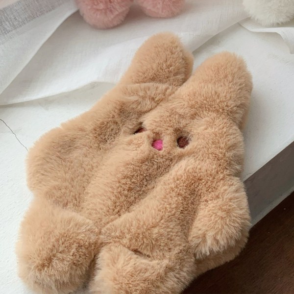 Kolikkokukkaro Rabbit Design Pehmo kannettava käteispussi Säilytyslaukku lapsille Aikuiset Khaki