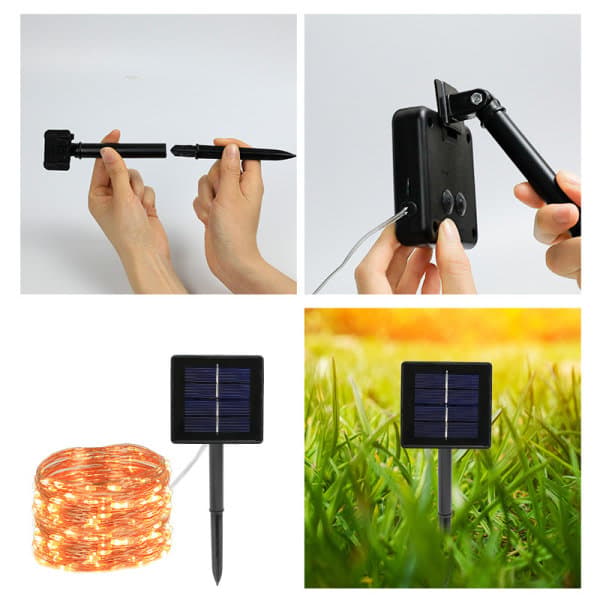 Solcelledrevne lyslenker, dekorative lamper (PA)