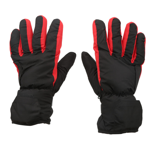 Elektriske opvarmede handsker Polyester Vandtætte batteridrevne vinteropvarmede handsker til skiløb Sort Rød