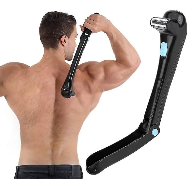 Rygghårrakapparat, elektrisk hårtrimmer Verktyg for borttagning av kroppshår Gör-det-själv 180 grader Vikbar sladdlös design for män Kvinnor Smärtfri