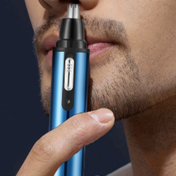 4 i 1 nesehårtrimmer USB vanntett, rengjørbar avtakbar mini elektrisk nesehårtrimmer himmelblå