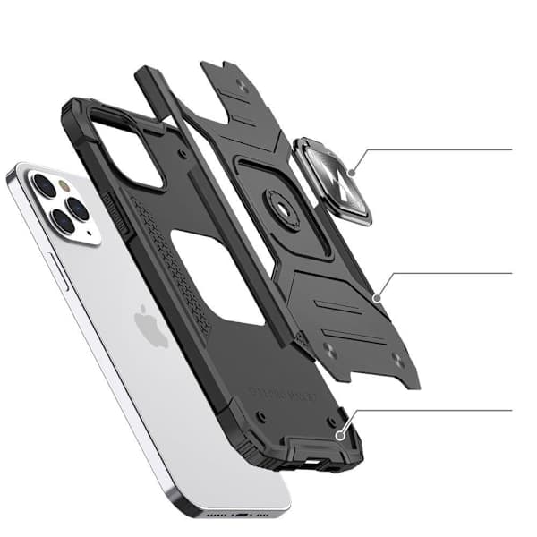 Pansret deksel + magnetisk holder iPhone 13 mini Ring Armor blå