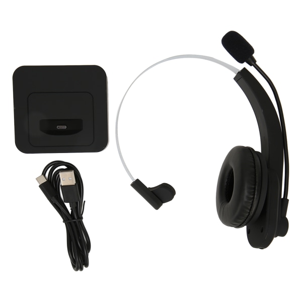 Bluetooth-telefonhodesett 2.4G støyreduserende enkeltøret trådløs forretningshodetelefon med USB-sender