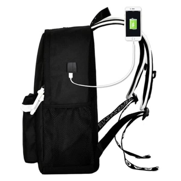 Rygsæk med LED & Kodelås / Taske - 19L Sort