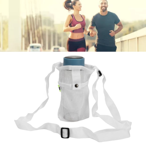 3st vattenflaskhållare med justerbar axelremsväska Sling Sleeve för Sport Gym Vandring Camping Walking Vit