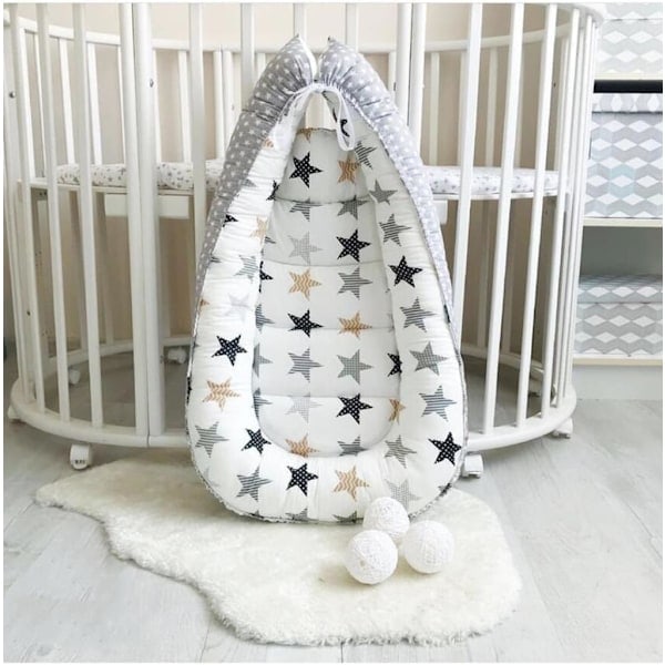 Paris_Baby Nest Cocoon Vastasyntyneet - Käsintehty Pesämäinen Vauvanpesä Valmistettu Puuvillasta (80 X 50 Cm)