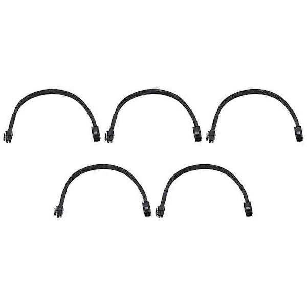 5X Sladdad ATX 4 Pin P4 Hane till ATX P4 Hona CPU Strömförlängningskabel Svart.pa