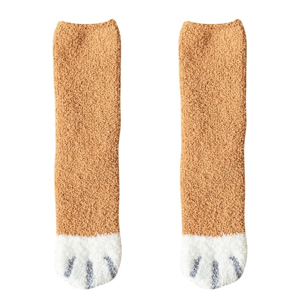 Fluffy Strømper Kattestrømper med Kattepote - 6 par 204