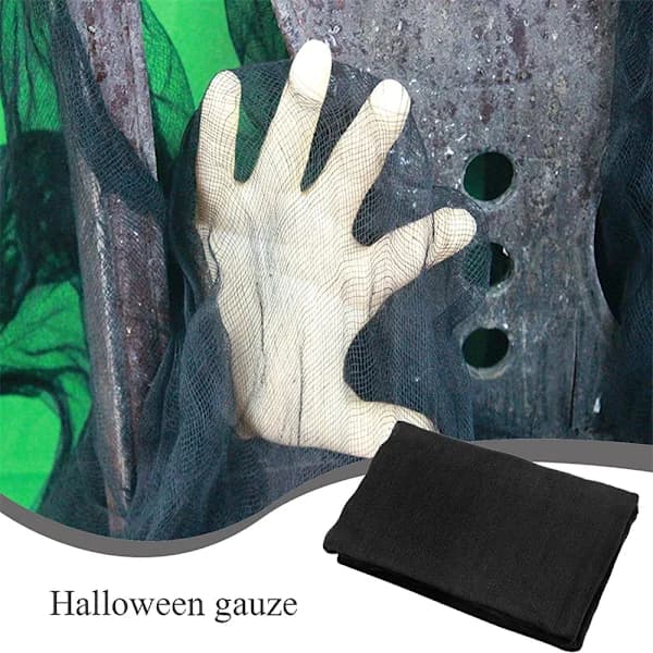 Halloween-kangaskoriste, 200 x 500 cm musta kangas