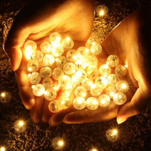 100 stk Mini LED-balloner til julekugle, Halloween-lanterner