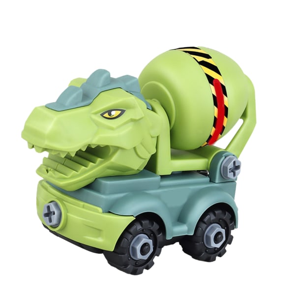 Dinosaurie-tema Barn Byggfordon Scensimulering Gör-det-själv Montering Tekniska lastbilar Leksaker Agitator Truck
