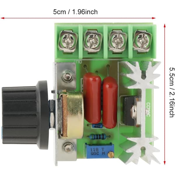 AC-motorhastighetskontroller Spenningsregulator LED-dimmere 2000W AC 50-220V 25A