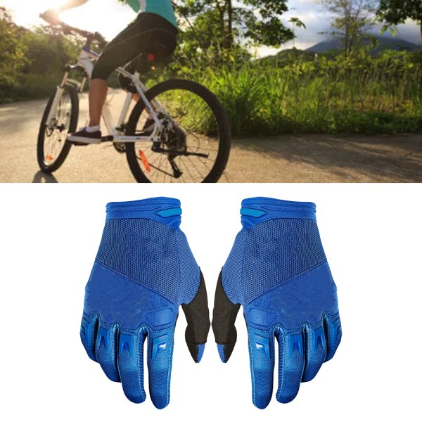 2 kpl Ulkourheiluhanskat Liukumattomat Pyöräilyhanskat Tuulenpitävät Full Finger Käsineet Sininen M