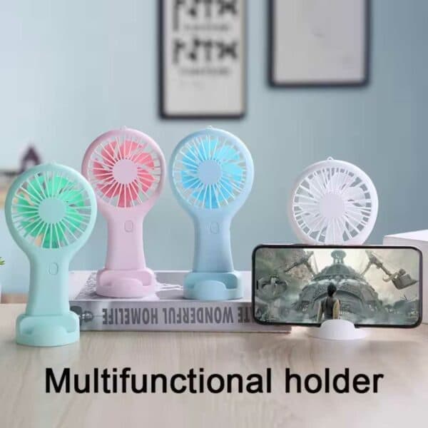 Mini Ventilator Med Bordstativ Genopladeligt Batteri USB Hvid—pa