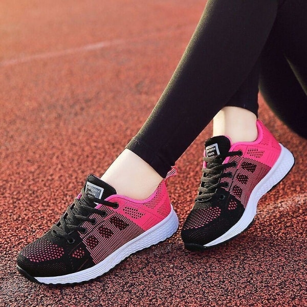 Damskor Superlätta Sneakers Svart Röd 38