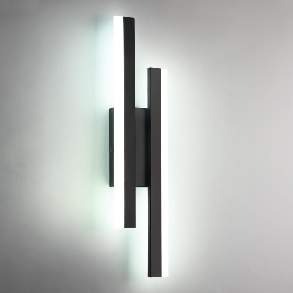 Paris Væglampe LED moderne indretning, 16W væglampe LED, kreativ lang parallel væglampe, tre farver 3000K/4000K/6000K, sort, 50cm