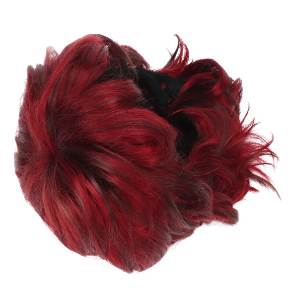 Mote kort parykk fluffy tykk myk justerbar syntetisk kvinner kort krøll hår for cosplay rød