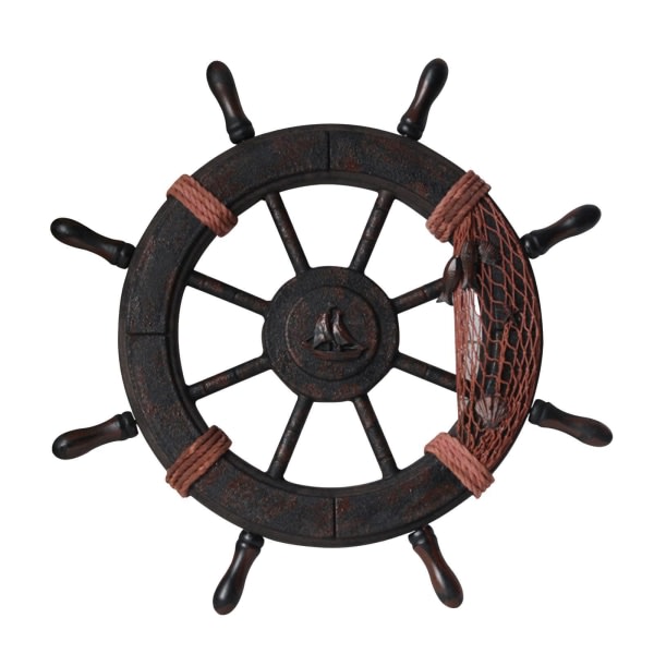1/2/3 Vintage Ship Wheel Trä Vägghängande Heminredning Pirat 45x4x45cm 1 Stk