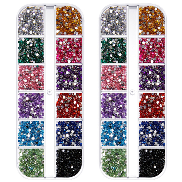 Nail Art Strass, Flatback Nail Studs Hästögat Strass för Nail Art dekorationer style 2