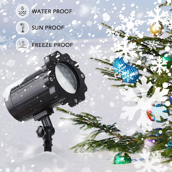 Jul Snöflinga Projektor Ljus Utomhus, Lasama Highlight Led