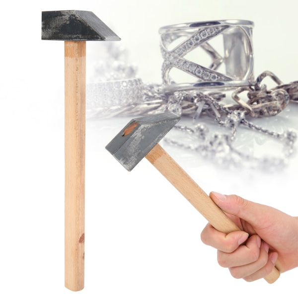 DIY høy hardhet hammer trehåndtak gjør reparasjon smykker Processing Tool