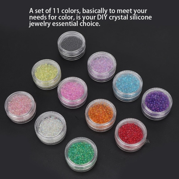 11 stk. Nail Art-værktøjer, ikke-porøse kaviarperler, epoxy gør-det-selv-smykker, manicure-dekorationer 1-3 mm