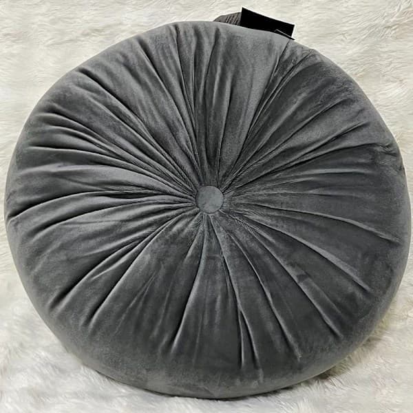 Runda Sammetspuffar, Supermjuka Tjocka Kuddar, Pumpaformad Stolkudde, Sittdyna Golvkudde (42cm)（PA）