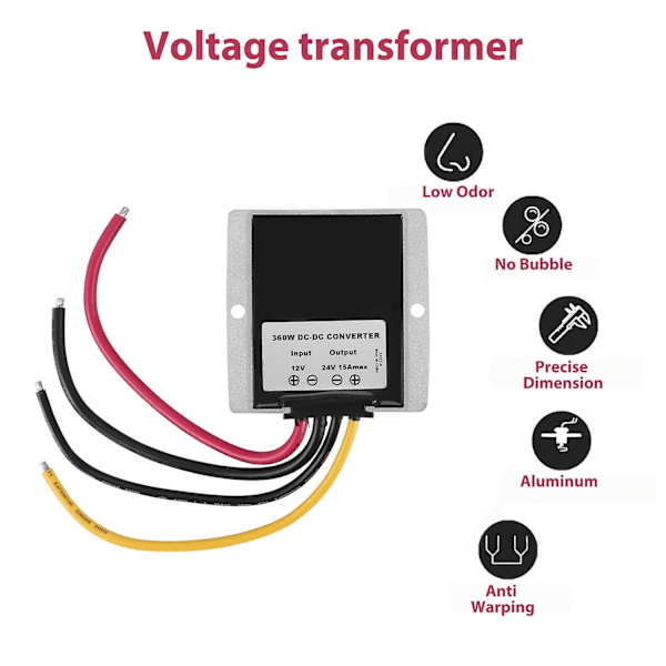 12V til 24V 15A 360W DC-DC-omformer 360W DC-omformer -