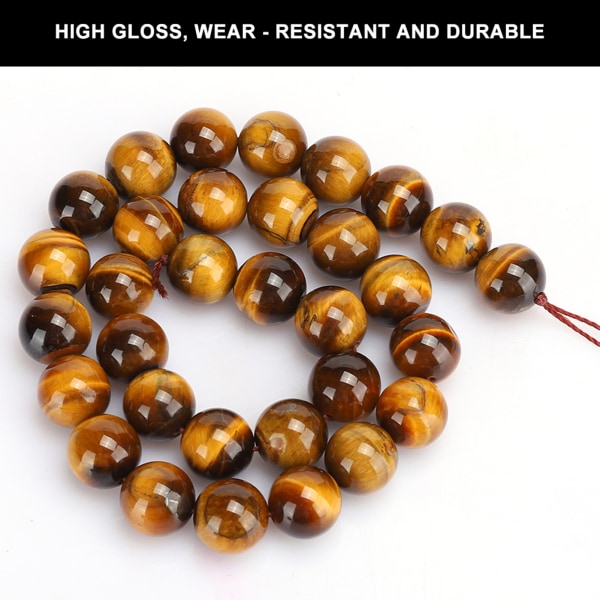 Naturstein Tiger Eye runde perler DIY smykker Armbånd Making Tool Accessory12mm 32stk perler