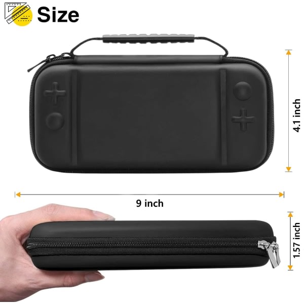 (Svart) 1. generasjon Nintendo Switch Lite etui, hardt etui for Nintendo Switch