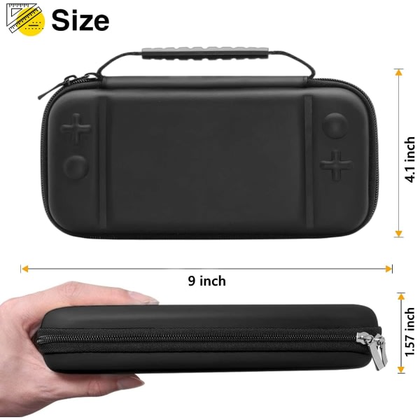 (Svart) 1st Nintendo Switch Lite case, hårt case för Nintendo Swi