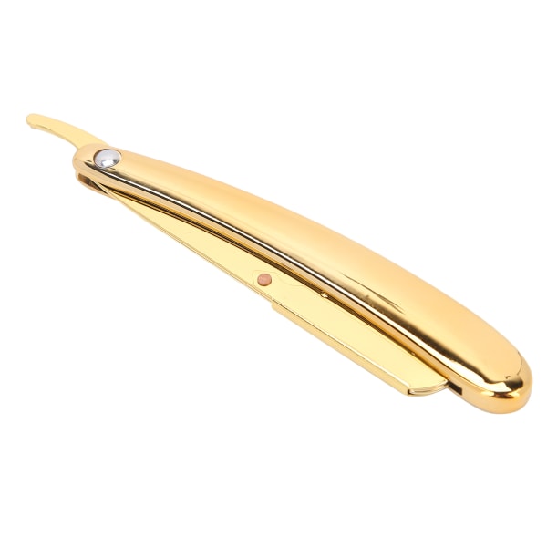 Lige kant barberkniv til mænd, manuel barberkniv i rustfrit stål til frisørhjemmet (uden klinge) Guldbelægning