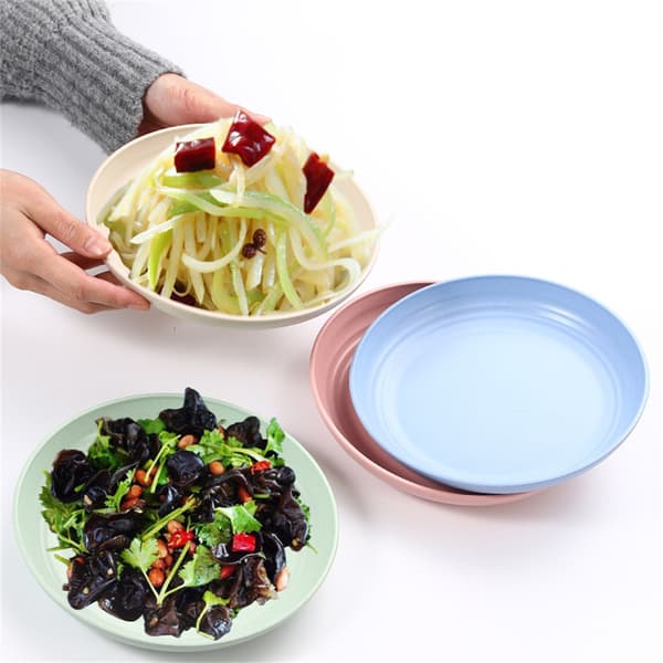 Stor platt tallrik, 20 cm, 4-pack för 4 personer
