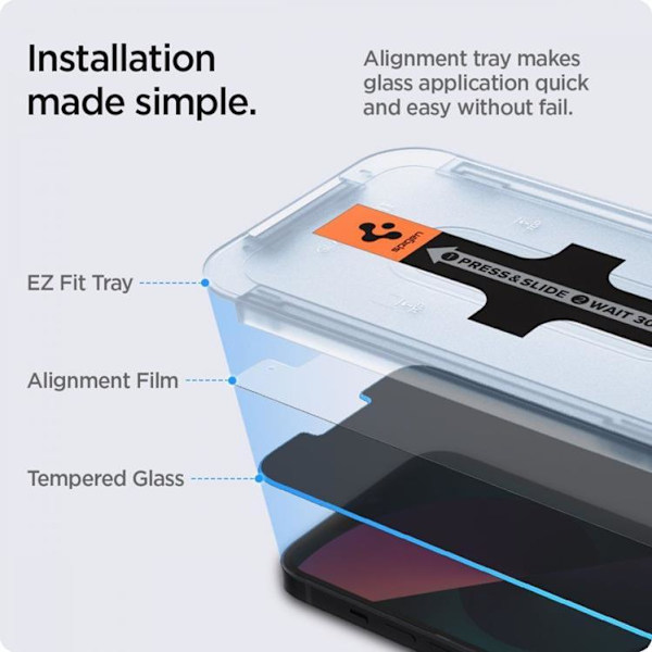 Spigen 2-pack sekretesshärdat glasskydd för iPhone 13 Pro Max 140
