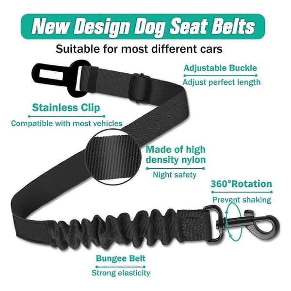 Bilhund Tjockt Nylon Koppel Elastiskt Rep Utdragbart Bilhund Koppel